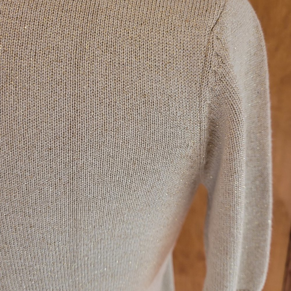 Drapers & Damons. Vintage Short Sleeve, Cowl Neck Gold Metallic Sweater.… - Picture 7 of 8
